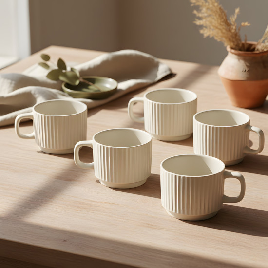 Porcelain Mug Set - 6 Pcs